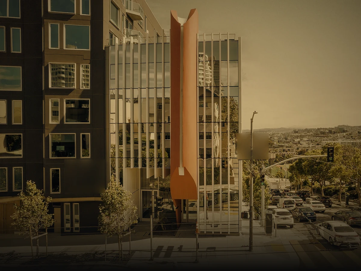 Street view of the Coherent Energy studio's neighborhood on Eddy Street, San Francisco